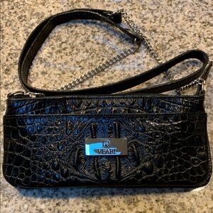 Black Crocodile Embossed Women's Bag